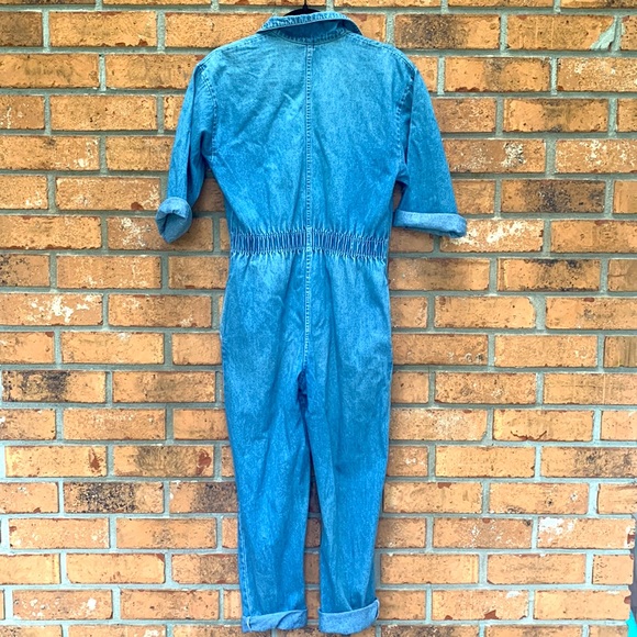 Vintage blue denim Jean jumpsuit romper 80’s 90’s Size XS or Size 2 or 4 RARE - Picture 4 of 13